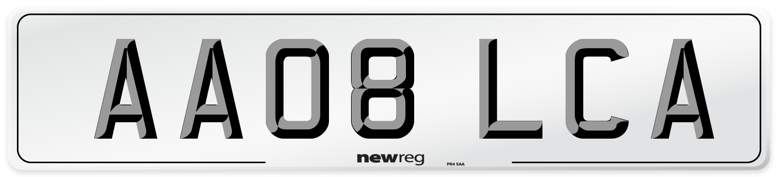 AA08 LCA Number Plate from New Reg